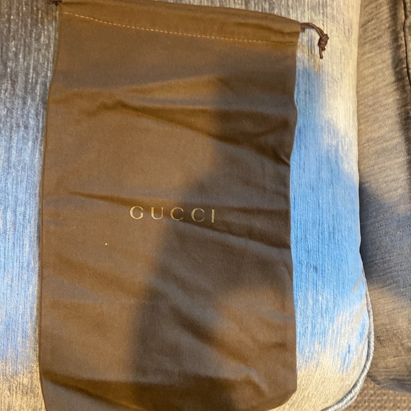 Gucci shoe bags. Two matching brown bags. 1 red bag which could fit a small bag. - Picture 3 of 4